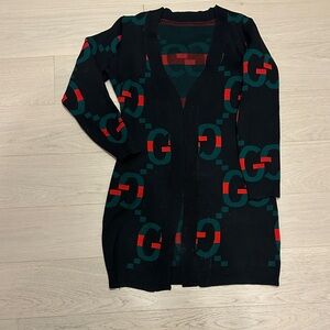 Stylish GG Black and Red Women's Sweater